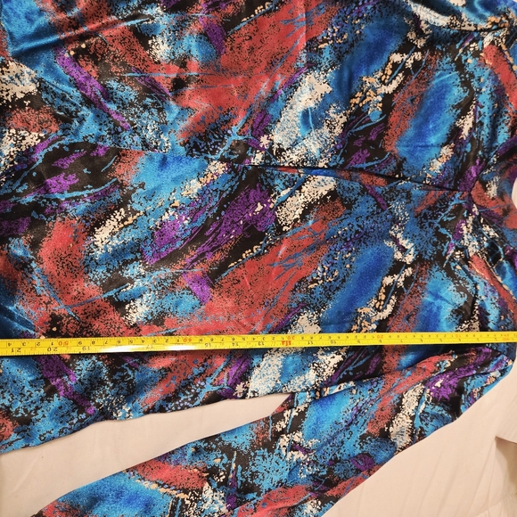 Vintage Michelle Stuart Sz M Magenta Paisley Cottagecore Blouse Retro Satin Feel - Picture 10 of 11